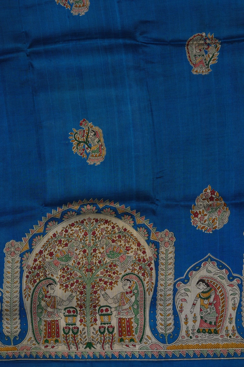 Image of Blue Desi Tussar Silk Saree