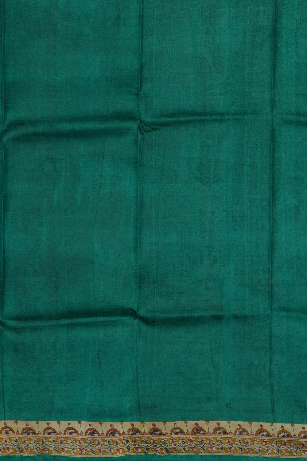 Image of Teal-Green Desi Tussar Silk Saree