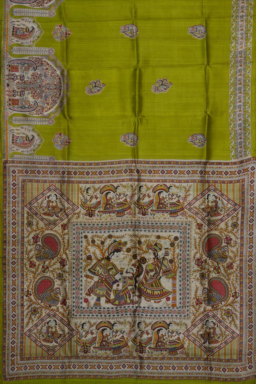 Image of Green Desi Tussar Silk Saree