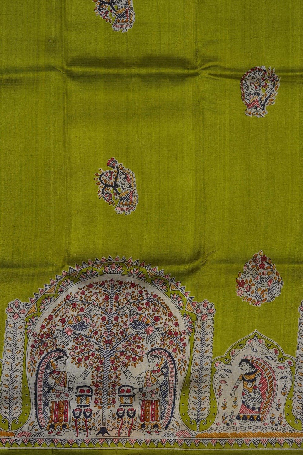 Image of Green Desi Tussar Silk Saree