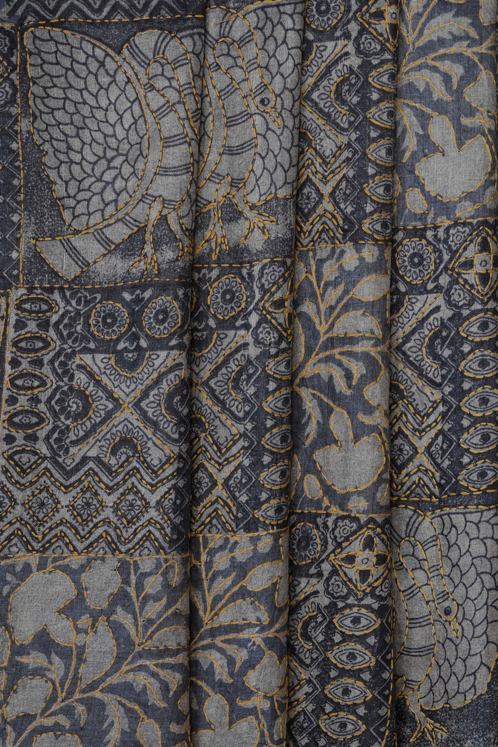 Image of Grey Desi Tussar Silk Saree