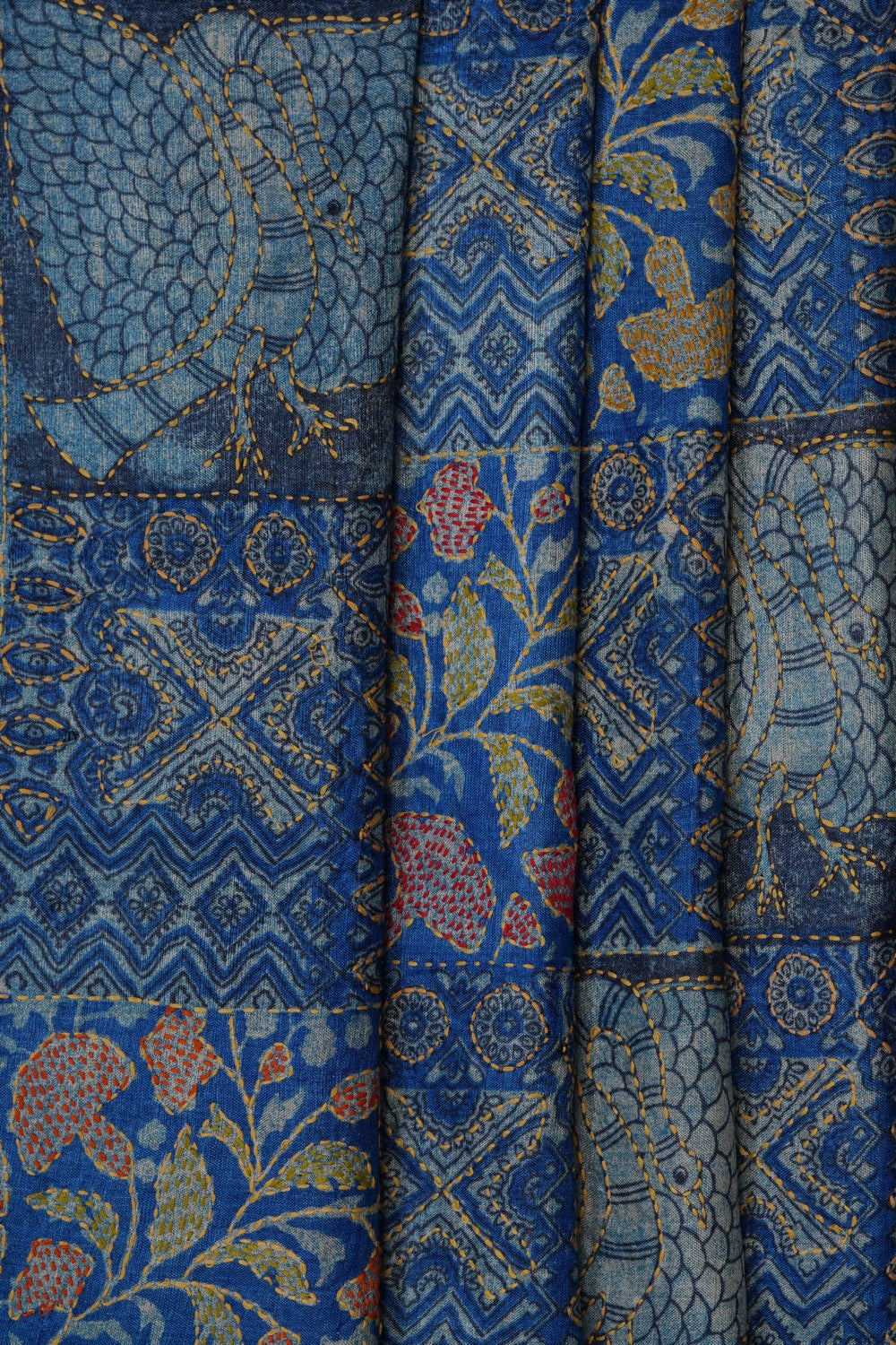 Image of Blue Desi Tussar Silk Saree