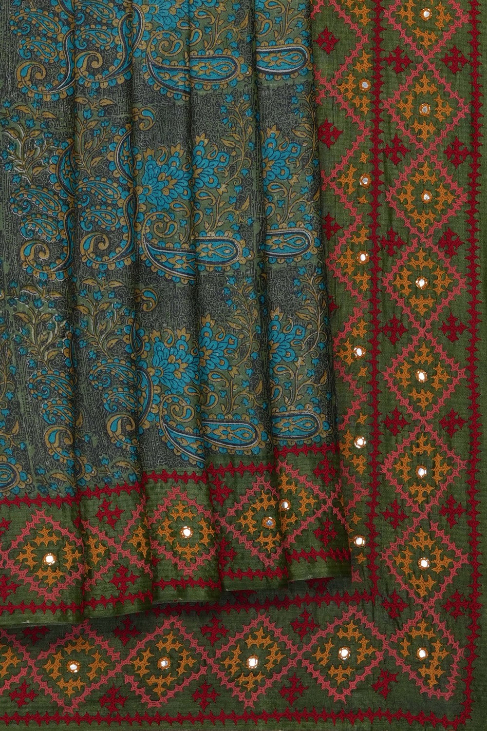 Image of Grey Desi Tussar Silk Saree