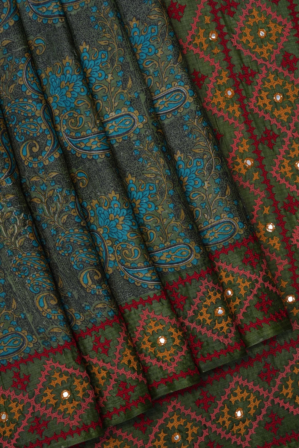 Image of Grey Desi Tussar Silk Saree