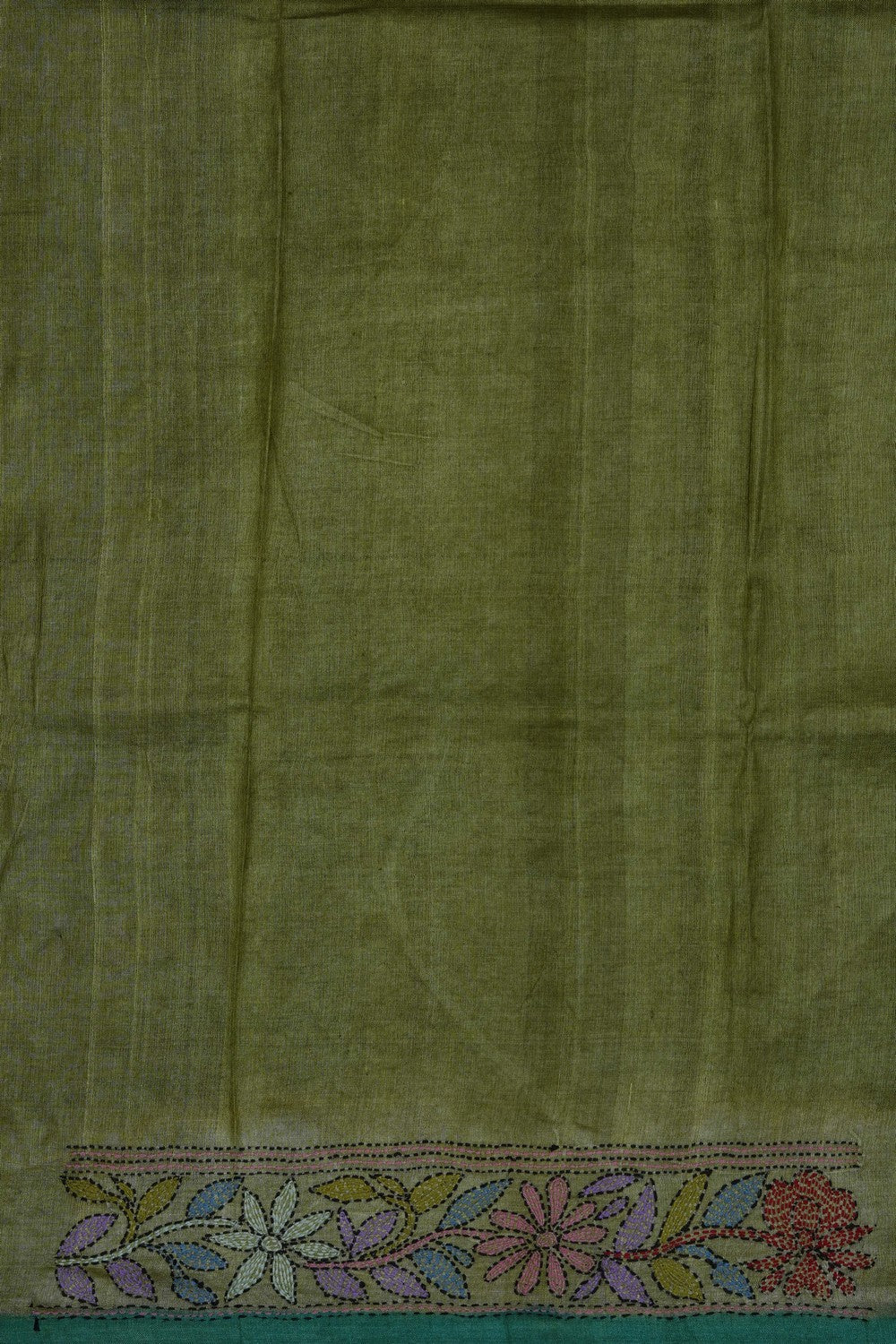 Image of Sage-Green Desi Tussar Silk Saree
