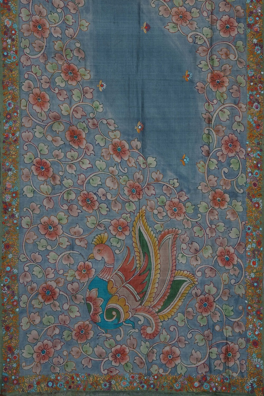 Image of Smoky Grey Desi Tussar Silk Saree