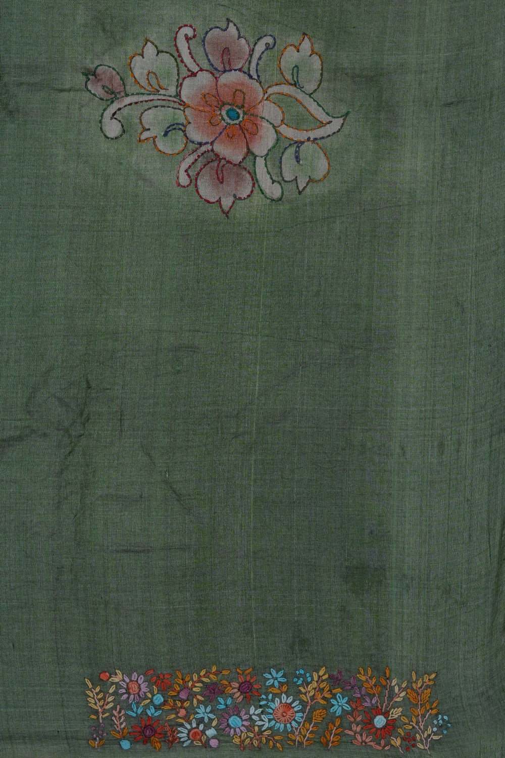 Image of Smoky Grey Desi Tussar Silk Saree