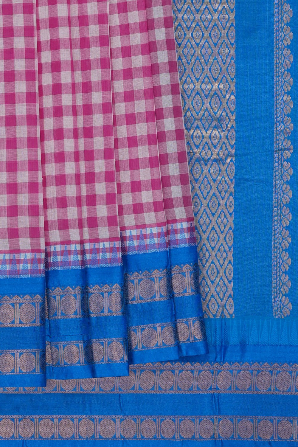 Image of Pink Gadwal Cotton Saree