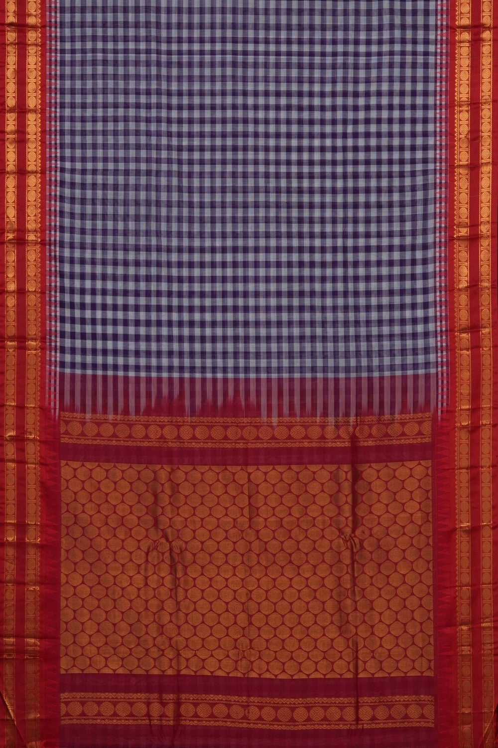 Image of Purple Gadwal Cotton Saree