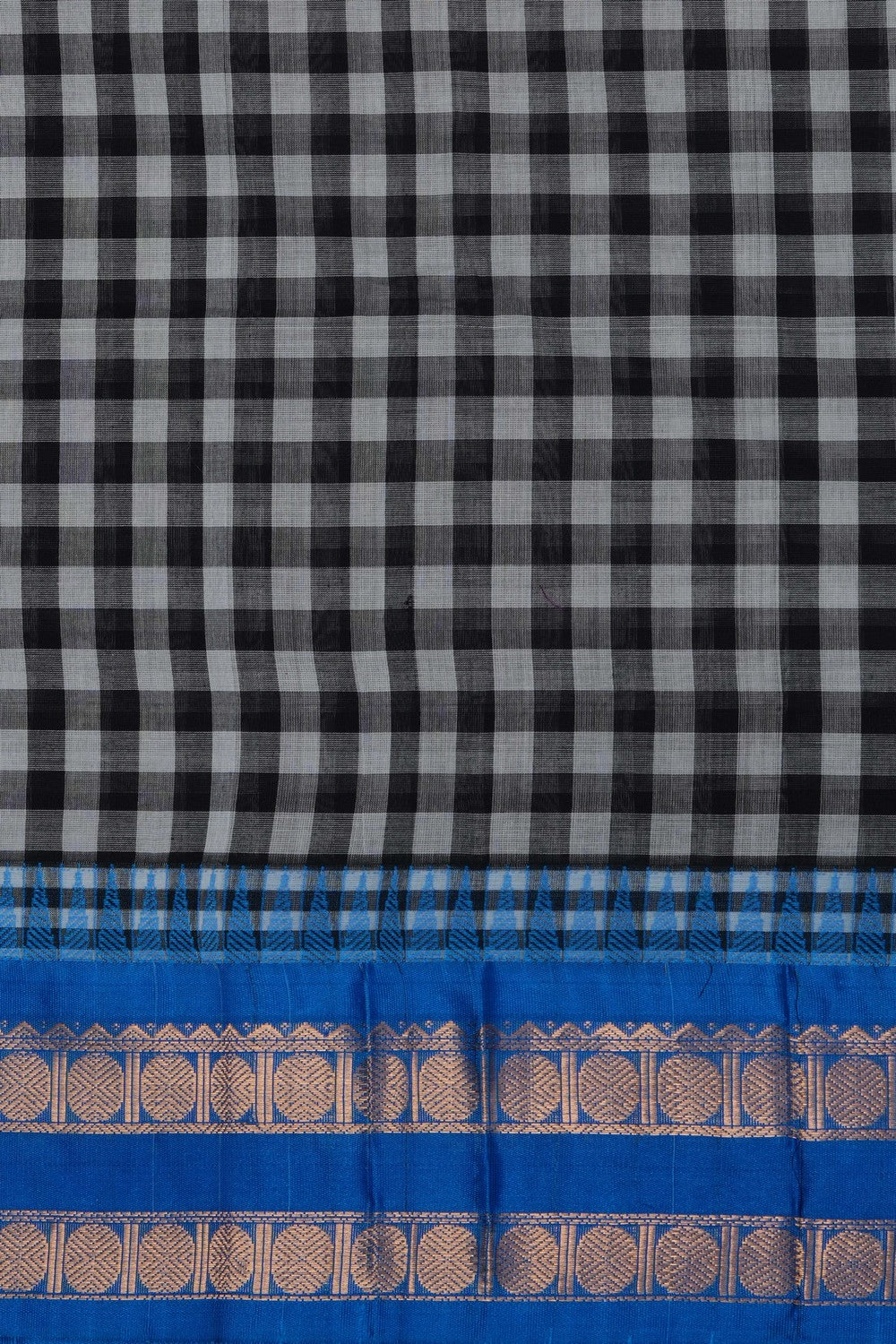 Image of Black Gadwal Cotton Saree