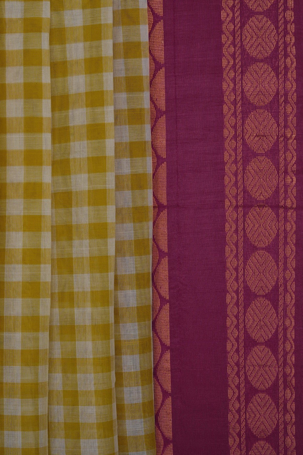 Image of Teal-Green Gadwal Cotton Saree