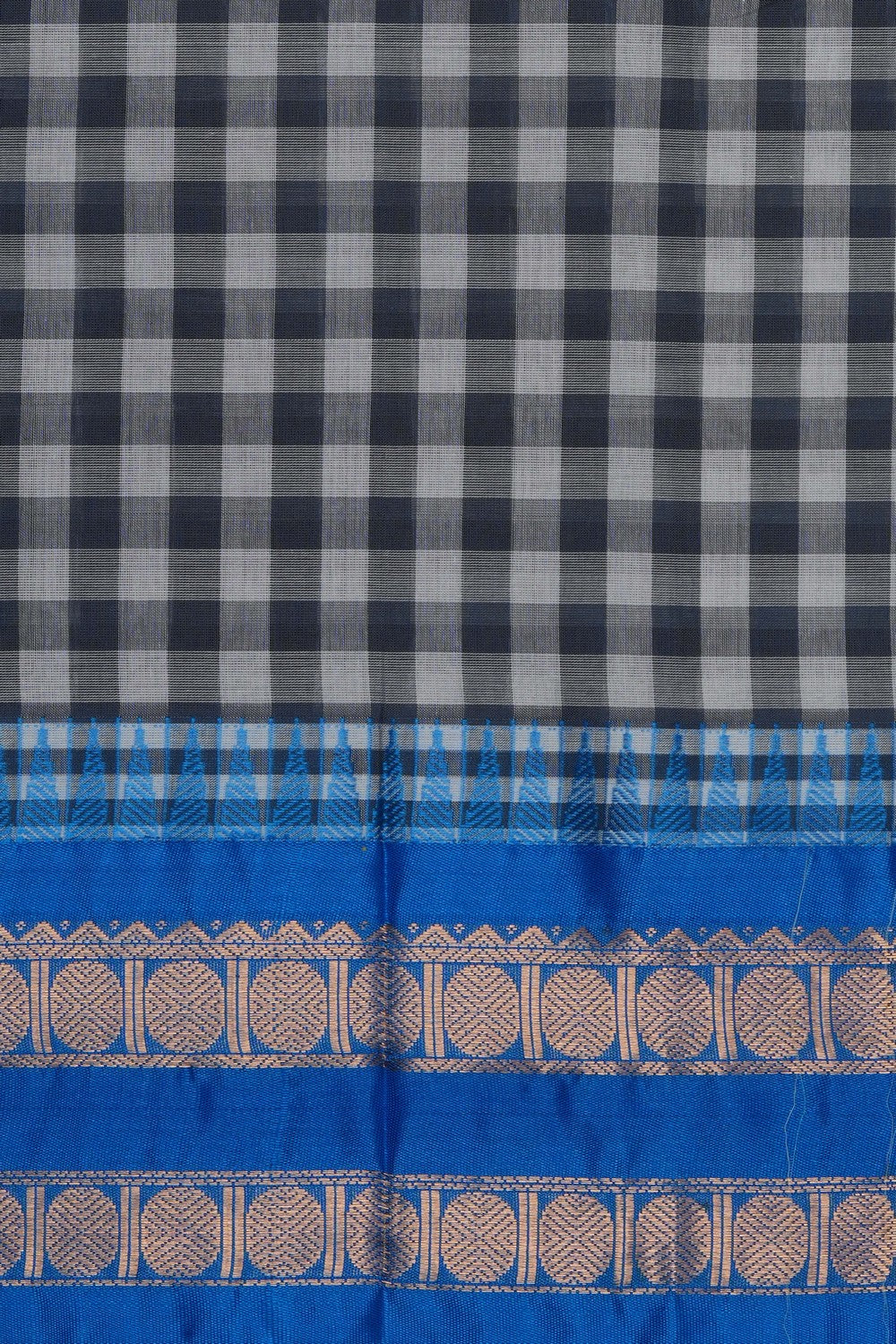 Image of Grey Gadwal Cotton Saree