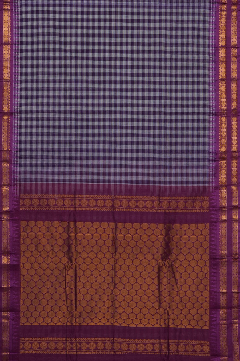 Image of Violet Gadwal Cotton Saree