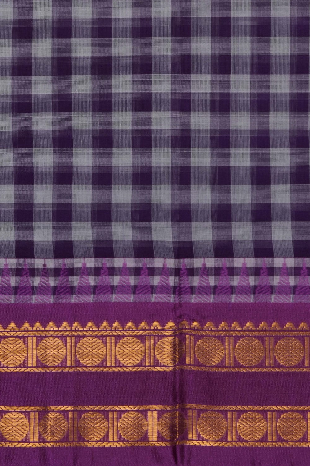 Image of Violet Gadwal Cotton Saree