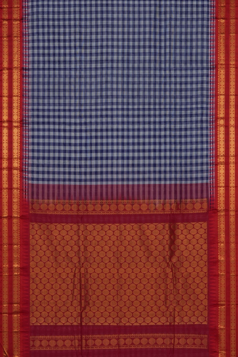 Image of Purple Gadwal Cotton Saree