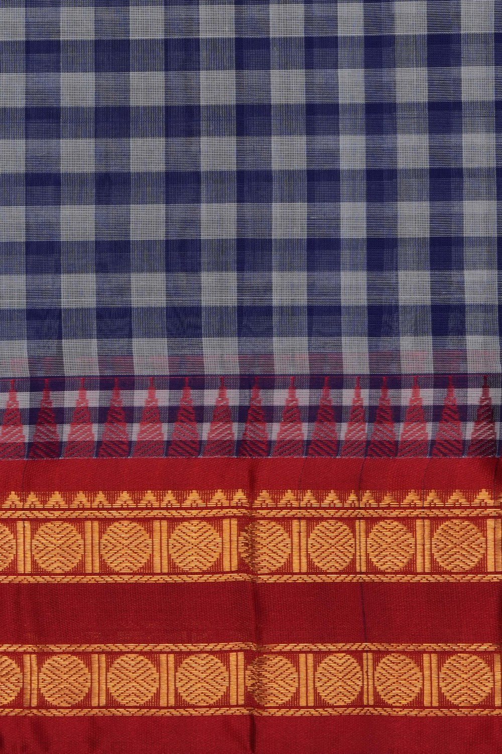 Image of Purple Gadwal Cotton Saree