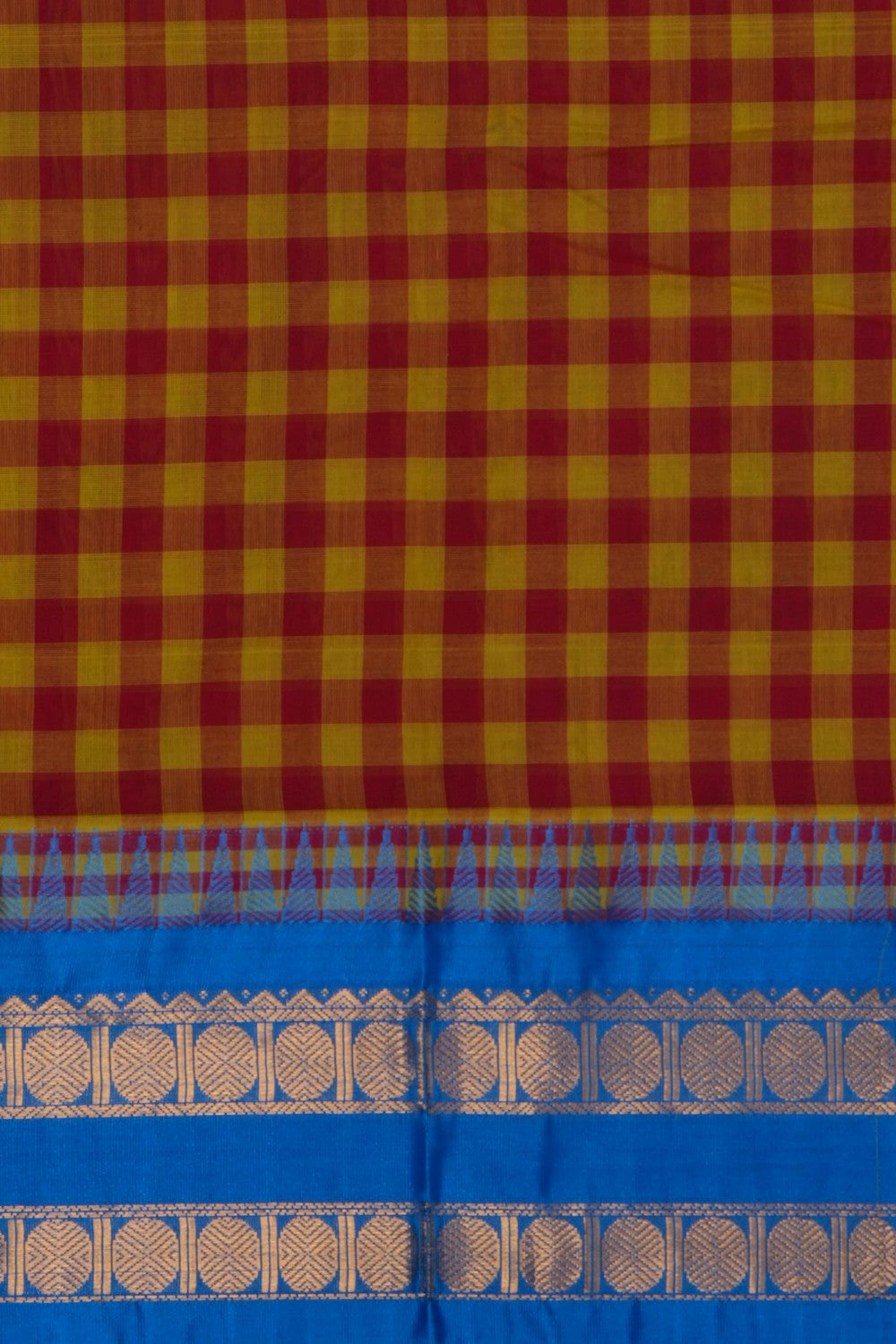 Image of Red Gadwal Cotton Saree
