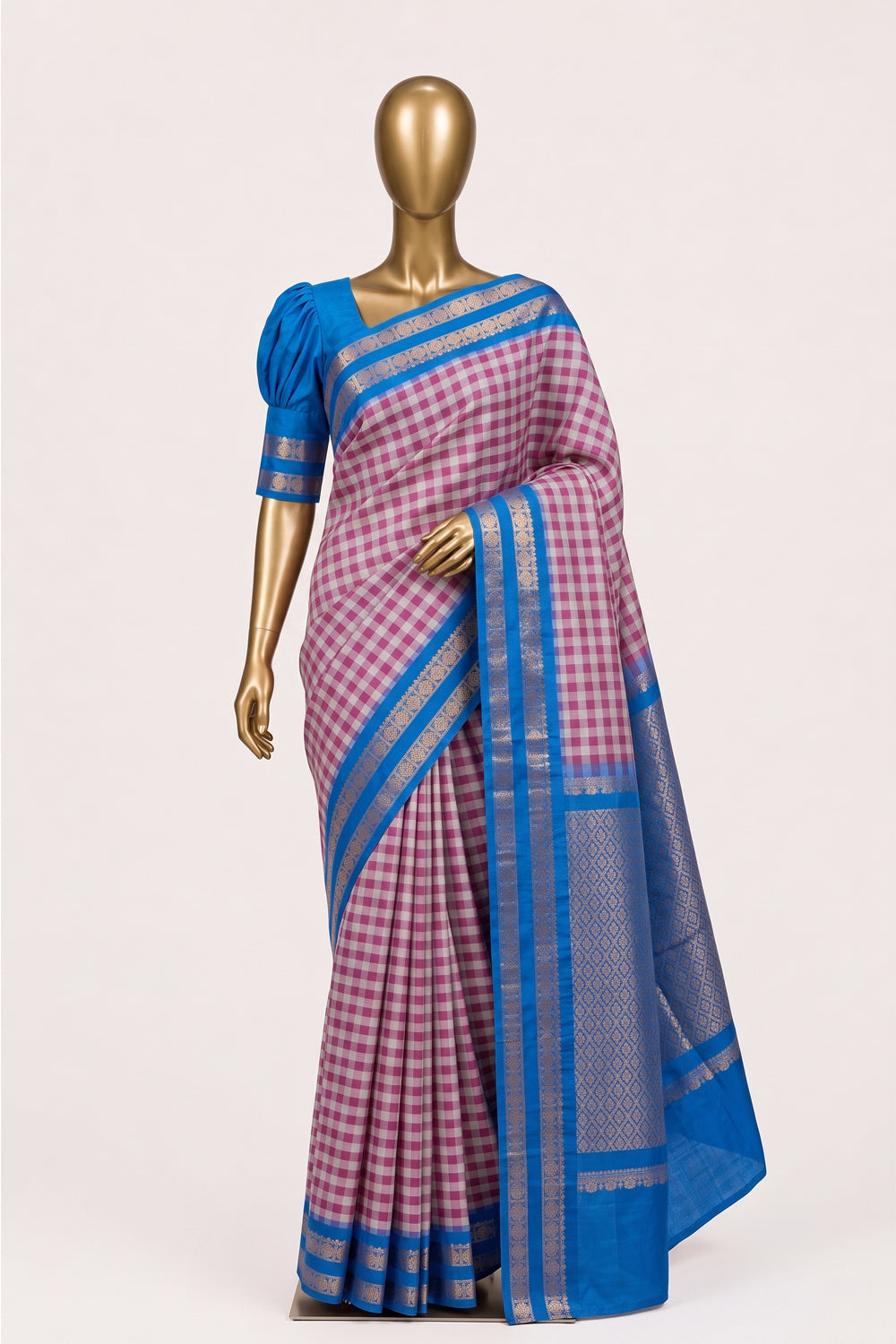 Image of Pink Gadwal Cotton Saree