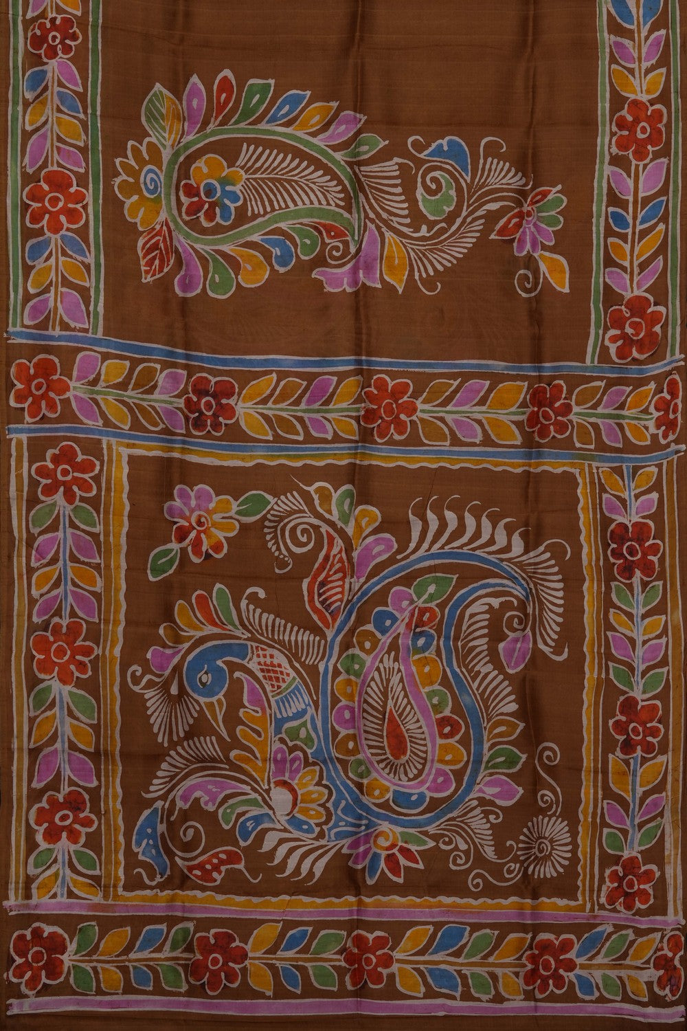 Image of Brown Desi Tussar Silk Saree
