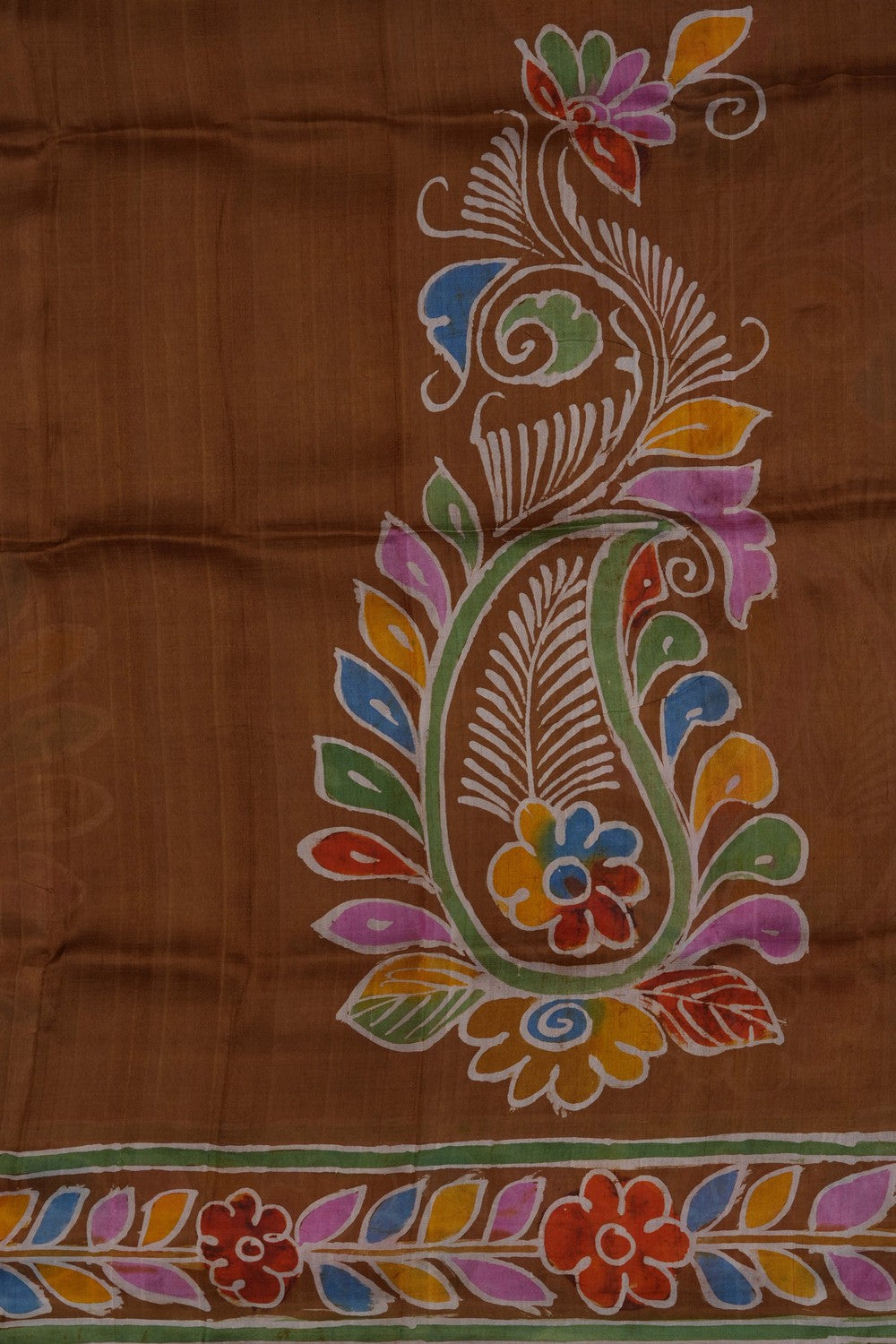 Image of Brown Desi Tussar Silk Saree