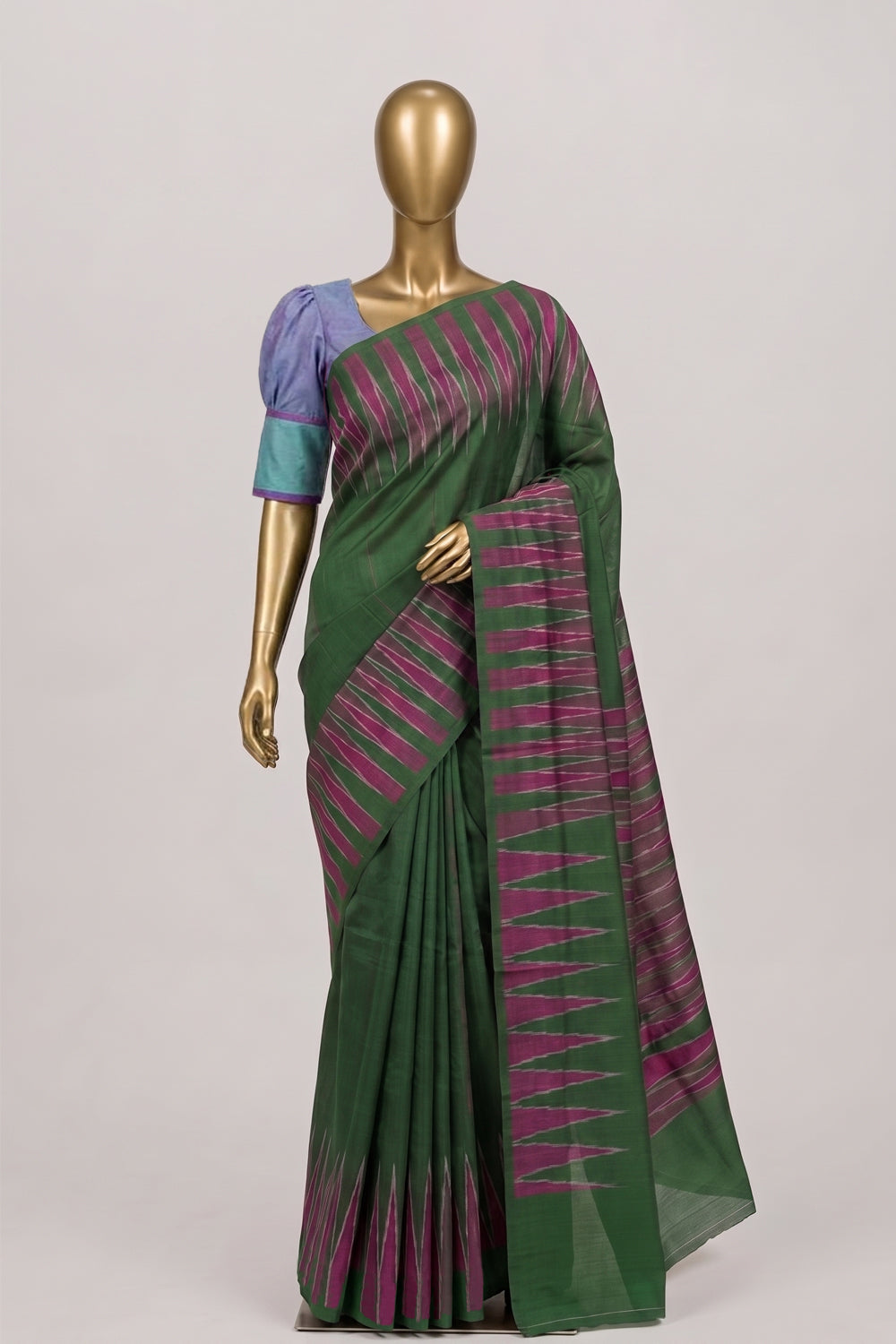 Image of Green Pure Silk Saree