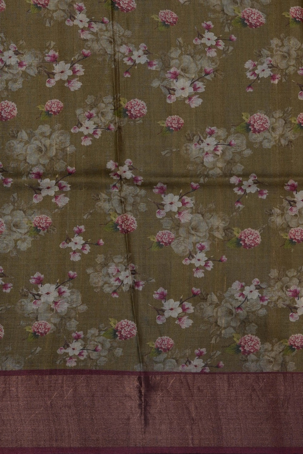 Image of Green Desi Tussar Silk Saree