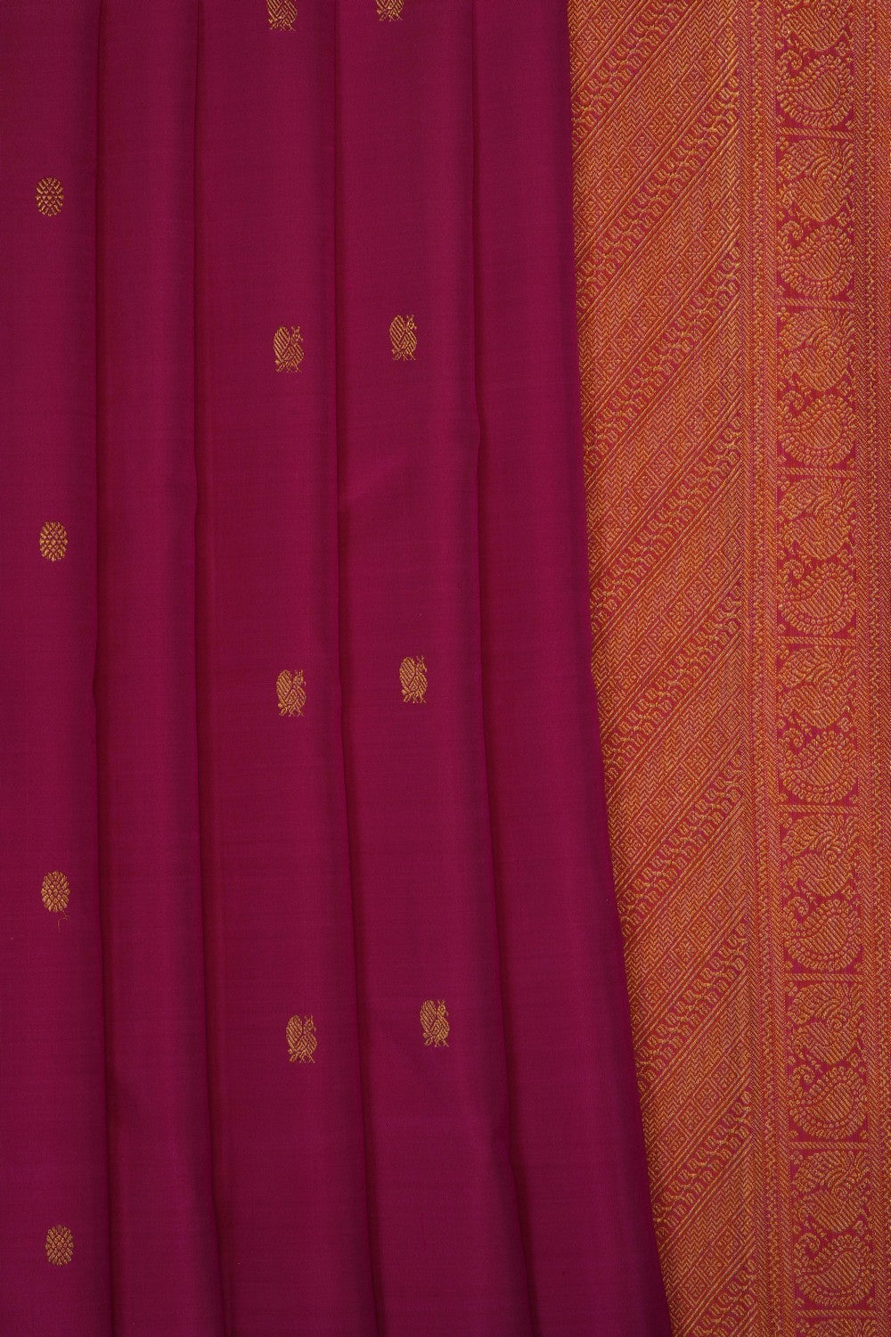 Image of Magenta-Pink Arani Silk Saree