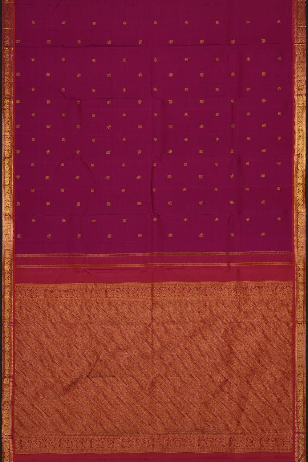 Image of Magenta-Pink Arani Silk Saree