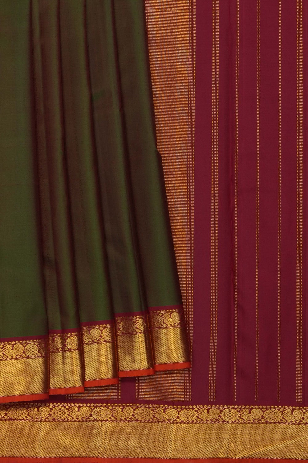 Image of Green Arani Silk Saree