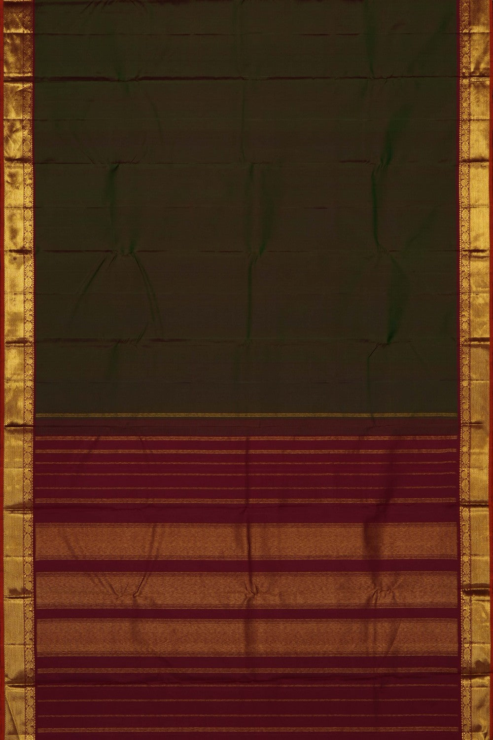 Image of Green Arani Silk Saree
