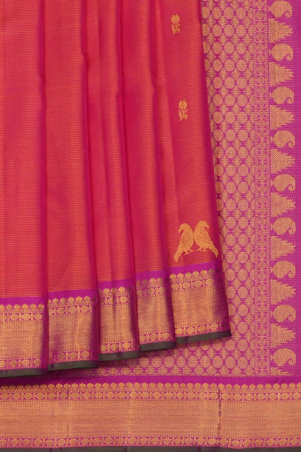 Image of Orange Arani Silk Kattam Saree