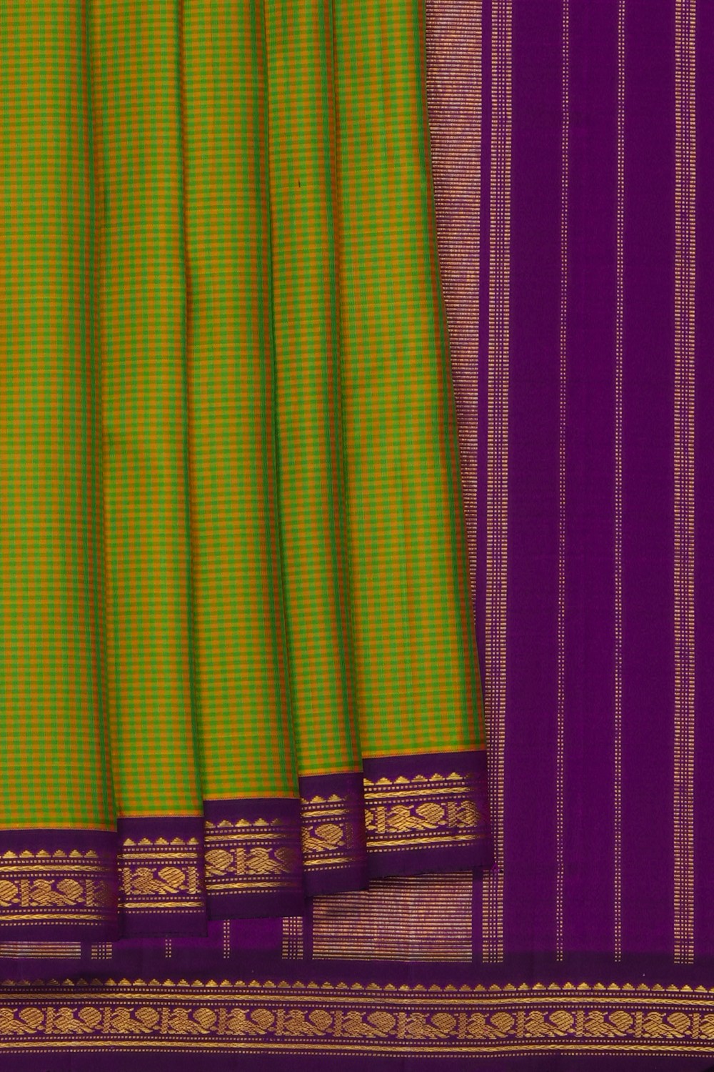 Image of Green Arani Silk Kattam Saree