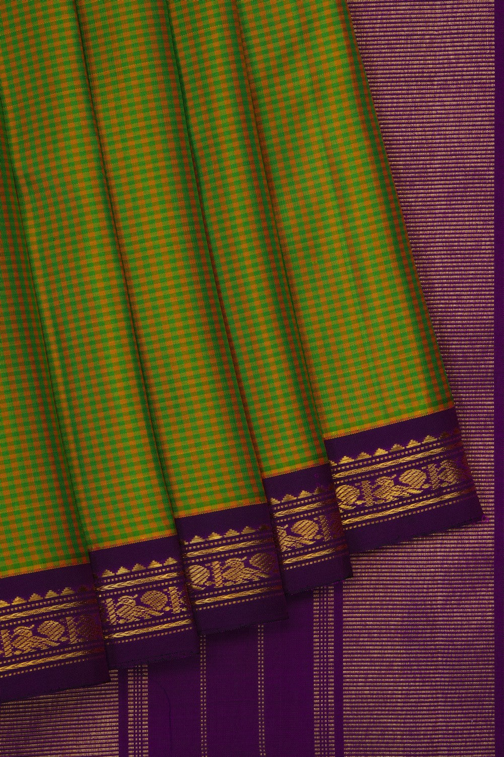 Image of Green Arani Silk Kattam Saree