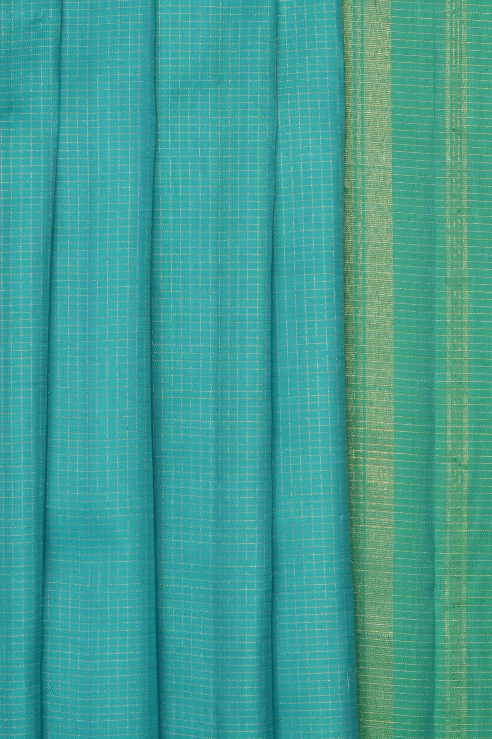 Image of Sea Blue Arani Silk Kattam Saree
