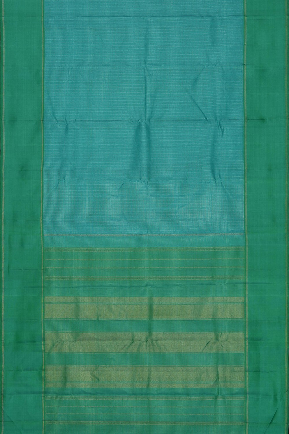 Image of Sea Blue Arani Silk Kattam Saree
