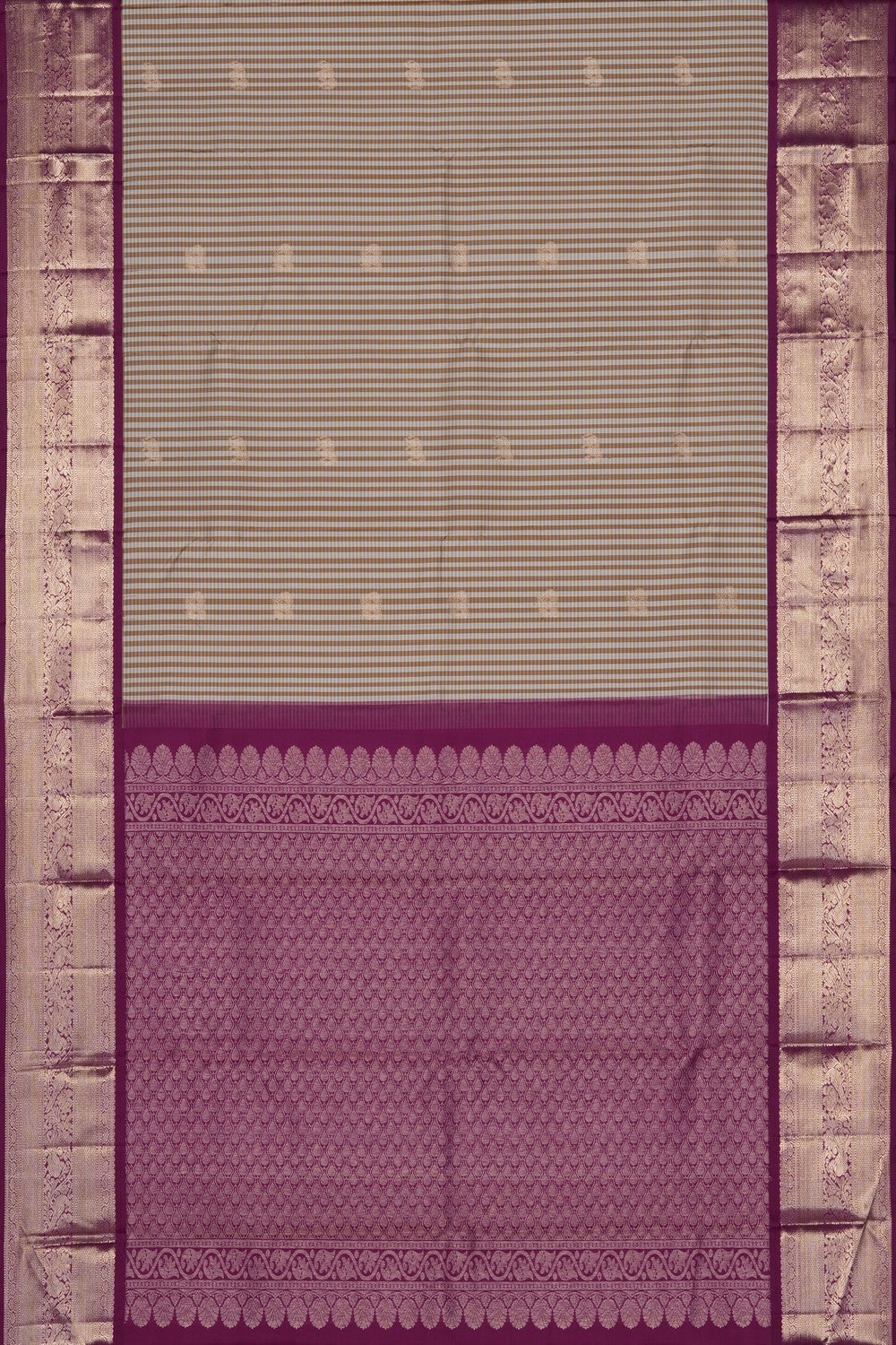 Image of Grey Arani Silk Kattam Saree
