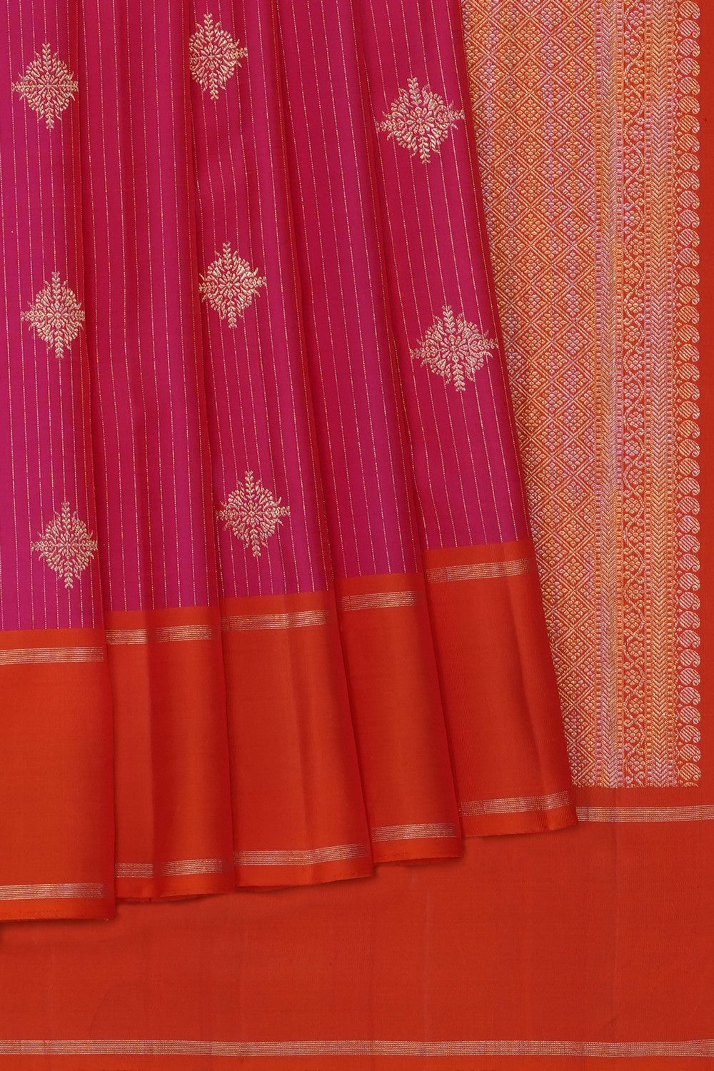Image of Pink Arani Silk Kattam Saree
