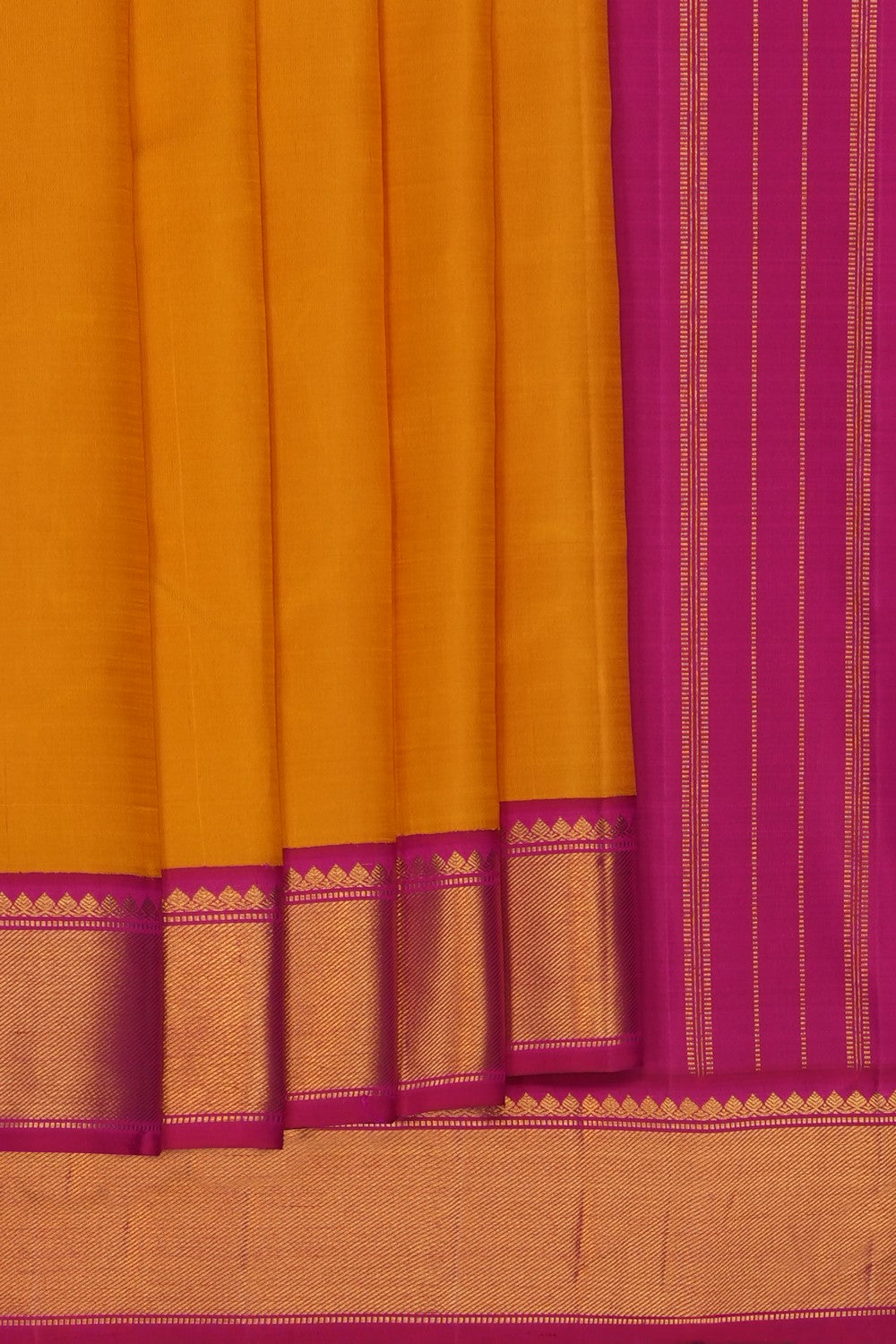 Image of Mustard Arani Silk Saree
