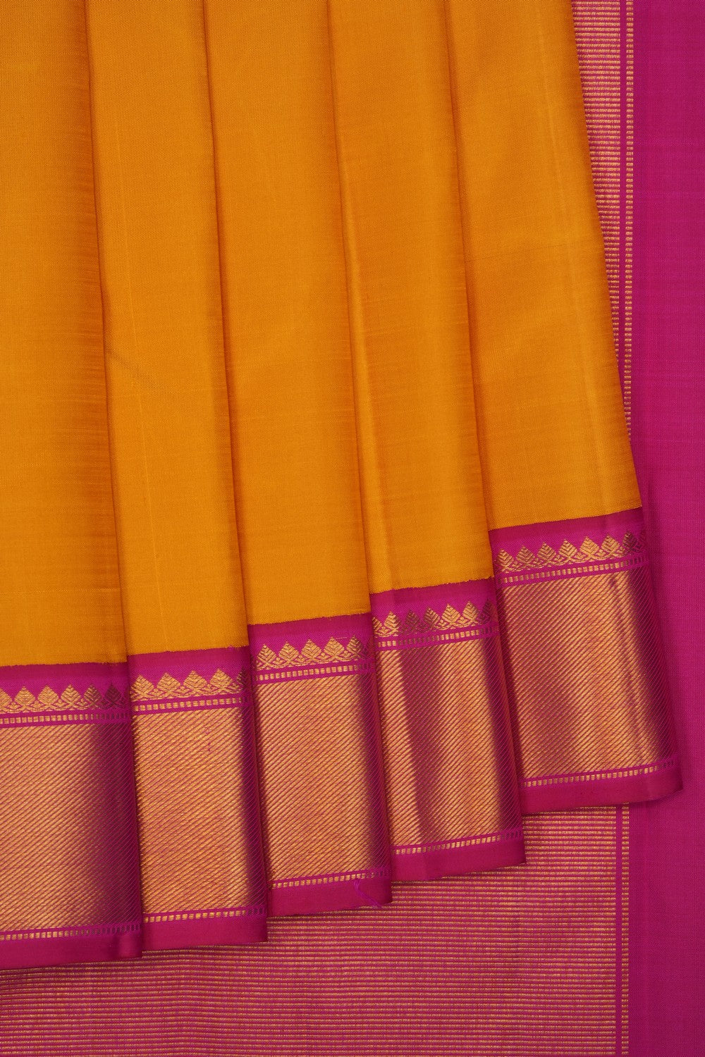 Image of Mustard Arani Silk Saree