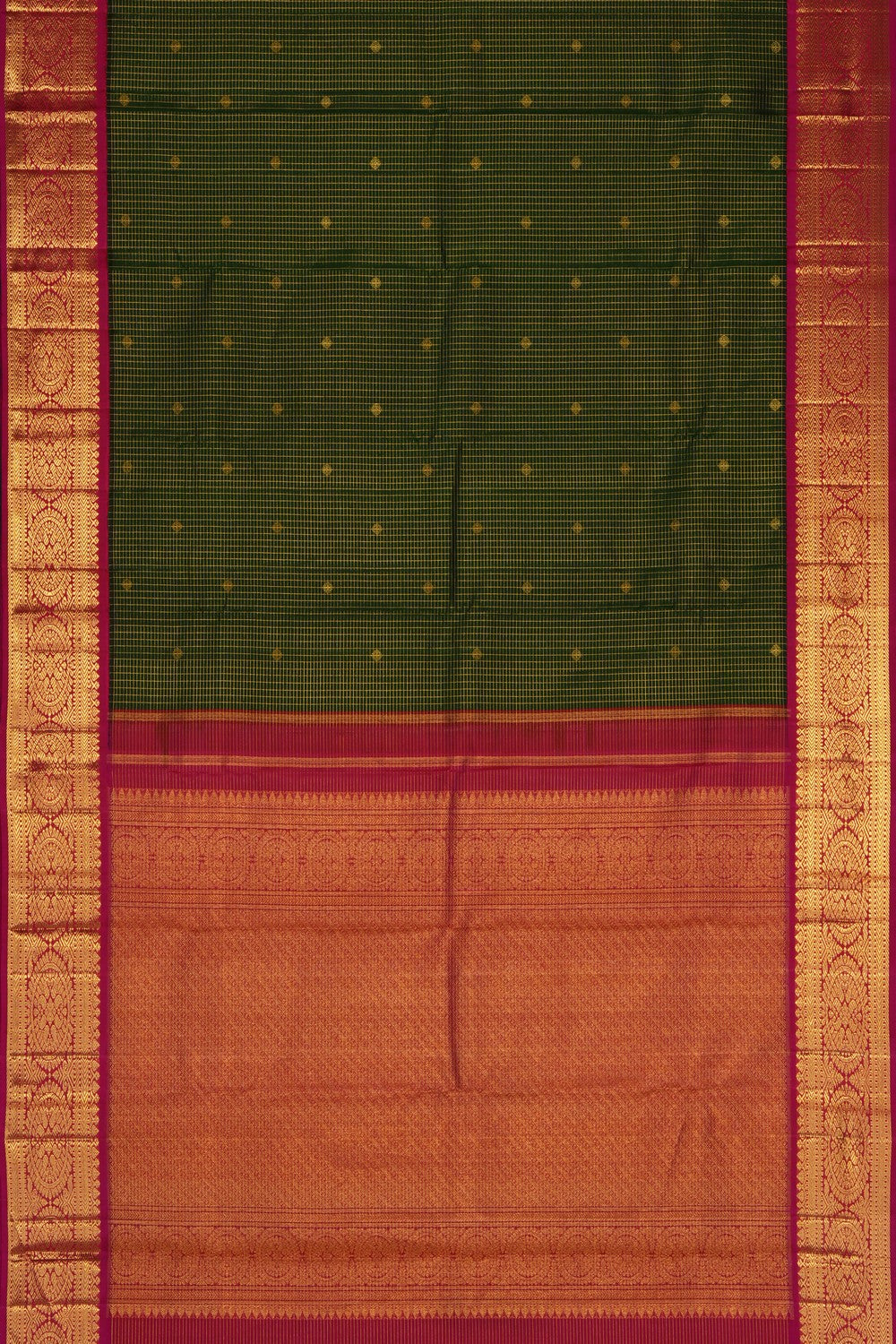 Image of Bottle-Green Arani Silk Saree