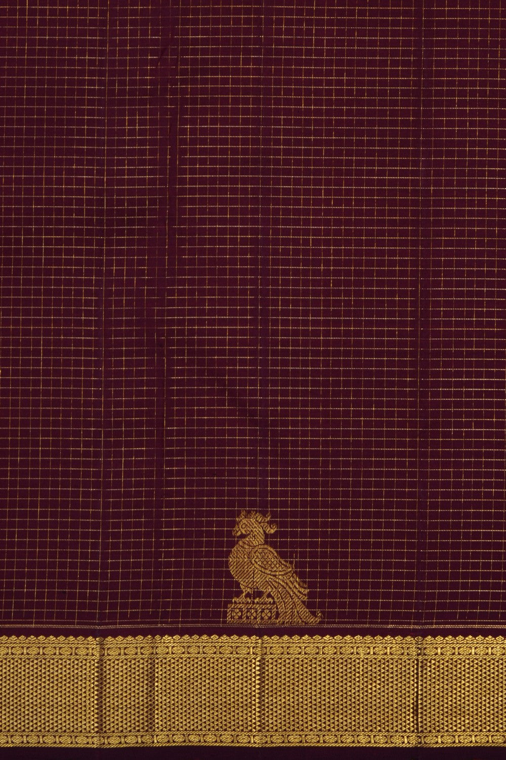 Image of Maroon Arani Silk Kattam Saree