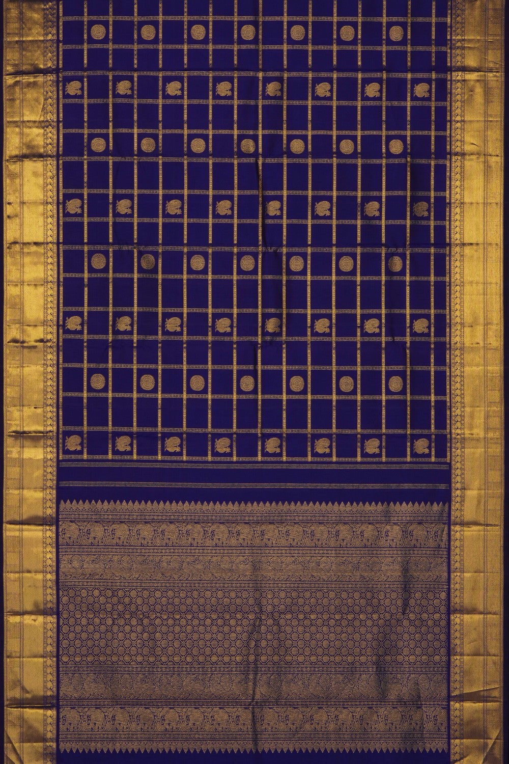 Image of Purple Arani Silk Kattam Saree
