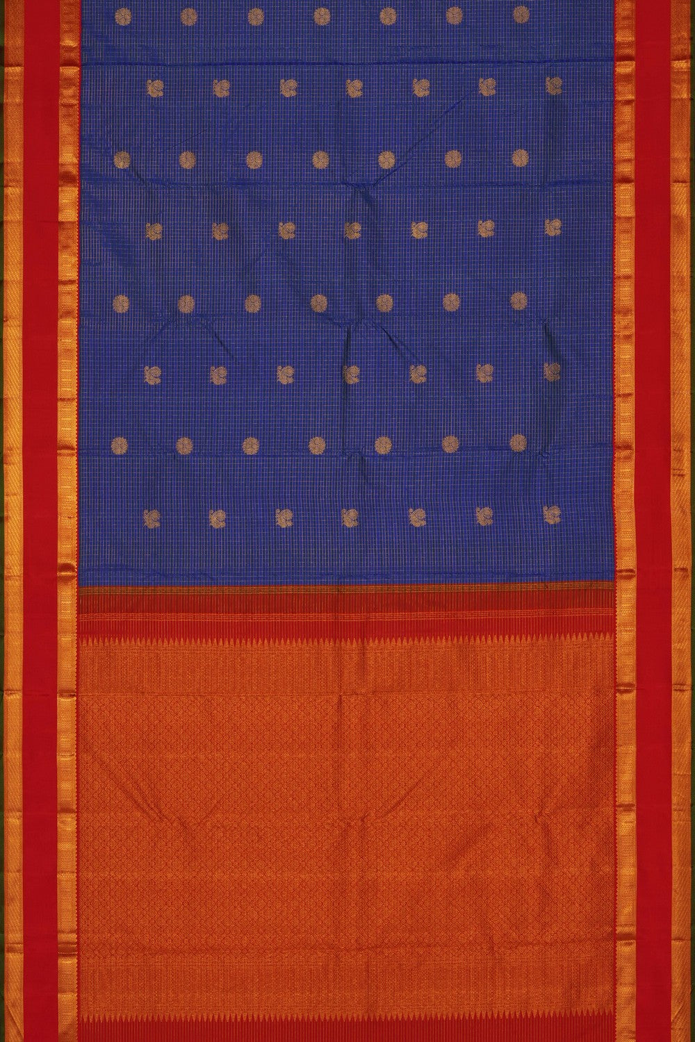 Image of Blue Arani Silk Kattam Saree