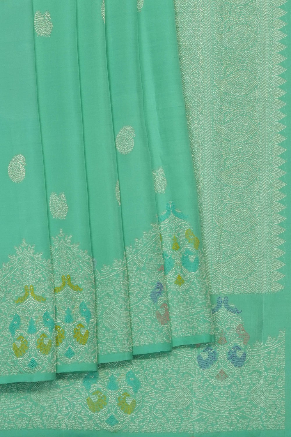 Image of Mint Green Arani Silk Saree
