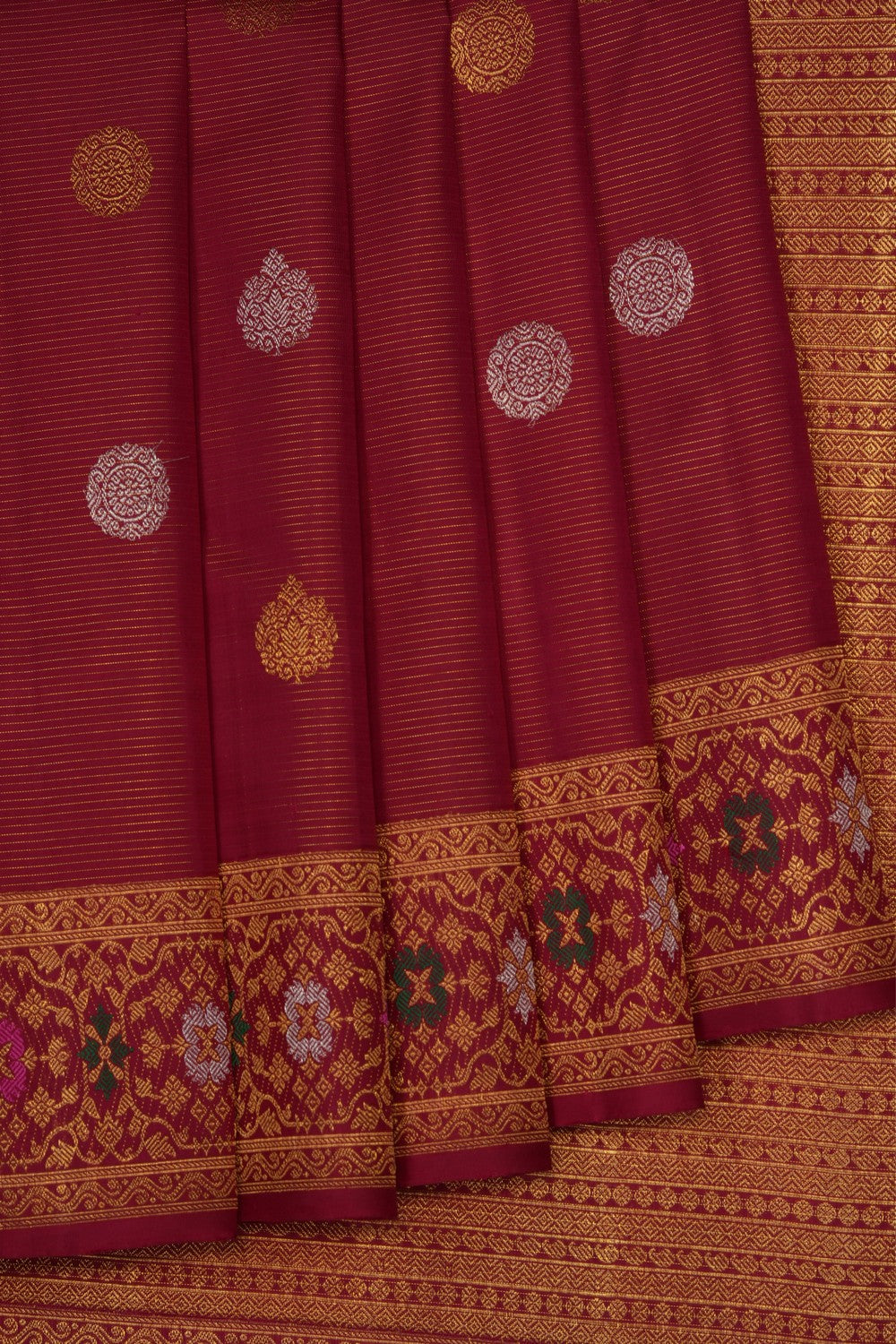 Image of Red Arani Silk Saree