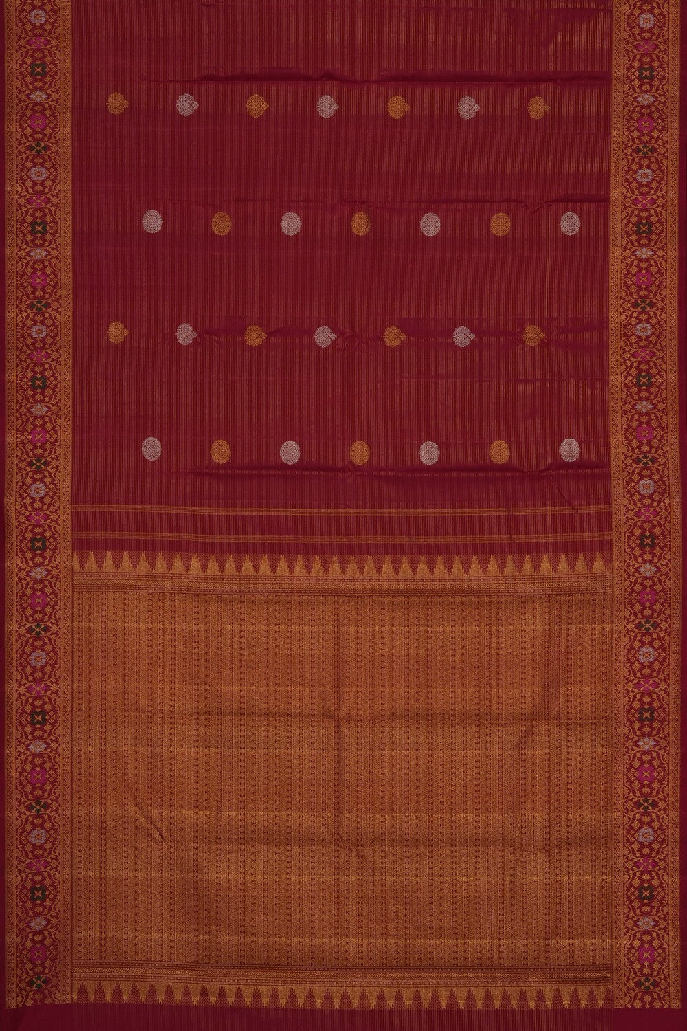 Image of Red Arani Silk Saree