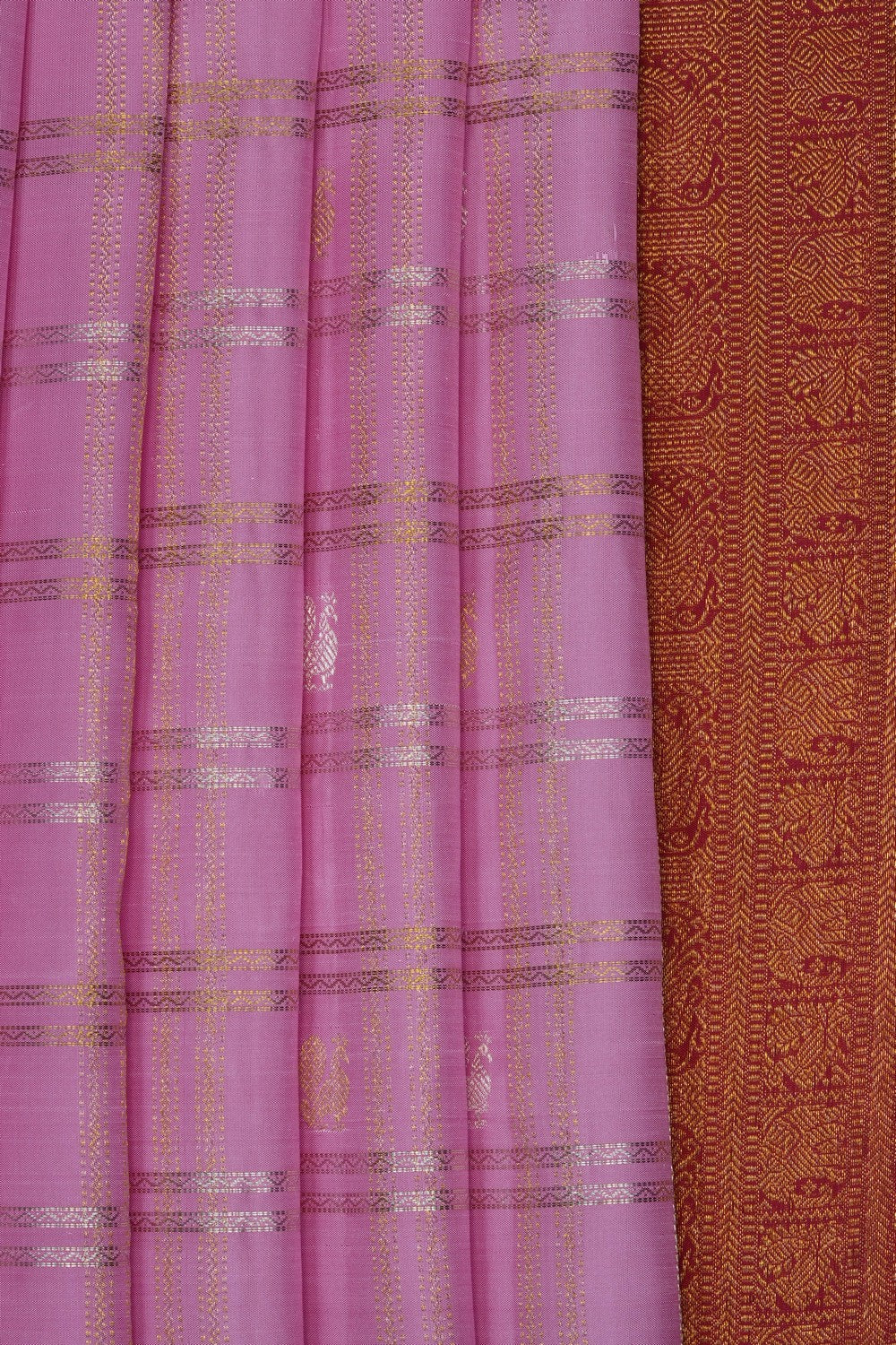 Image of Pink Arani Silk Kattam Saree