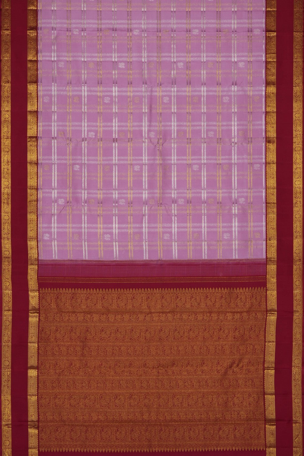 Image of Pink Arani Silk Kattam Saree