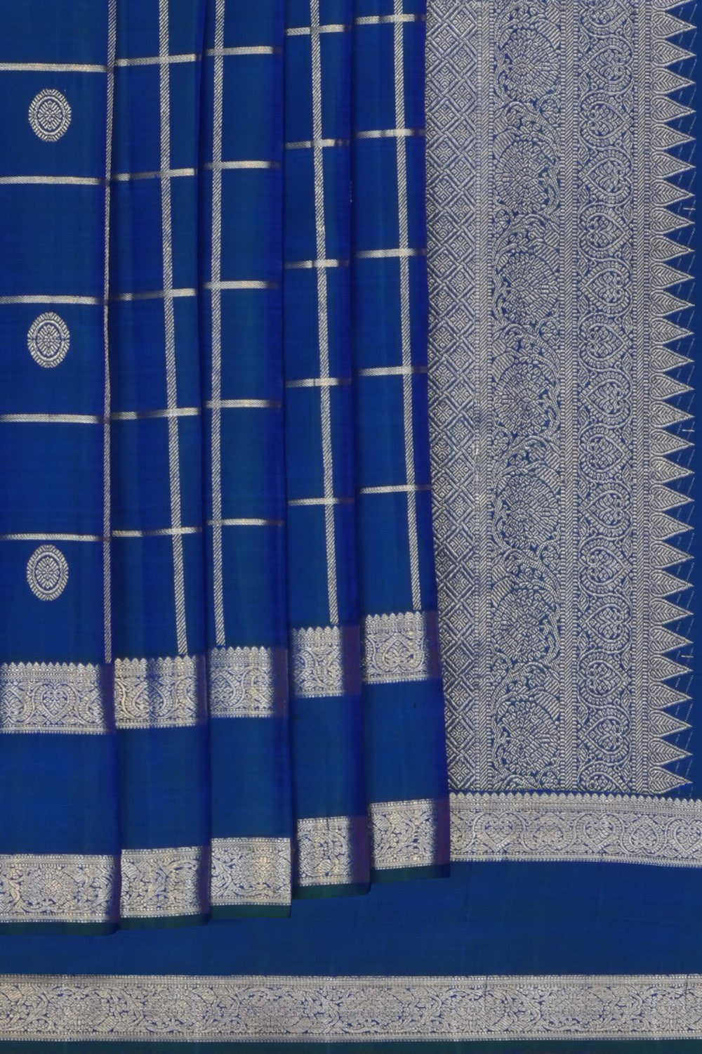 Image of Blue Arani Silk Kattam Saree
