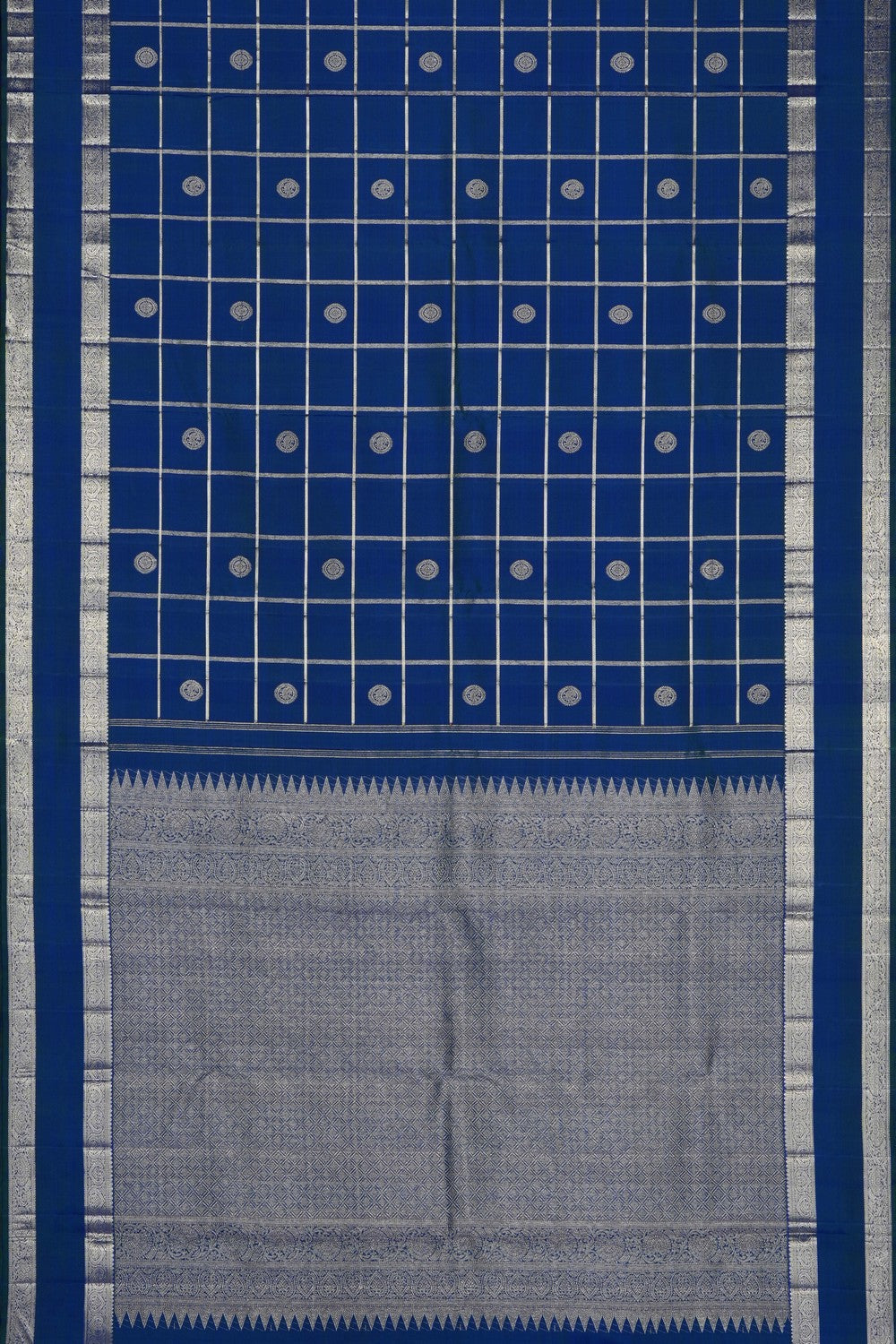 Image of Blue Arani Silk Kattam Saree